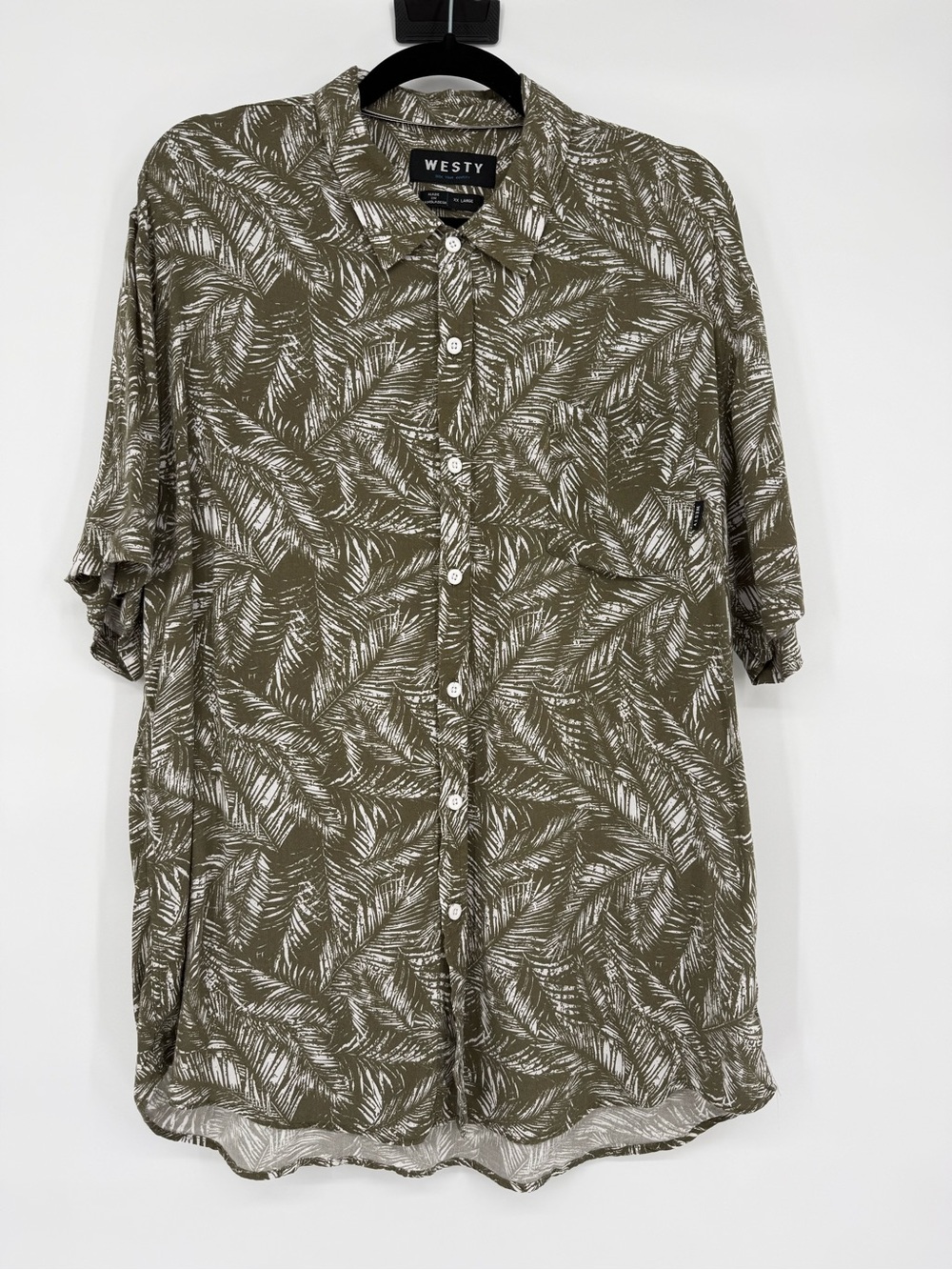 Westy XXL Tropical Palm Leaf Button Down Shirt Resort Vacation Hawaiian Coastal